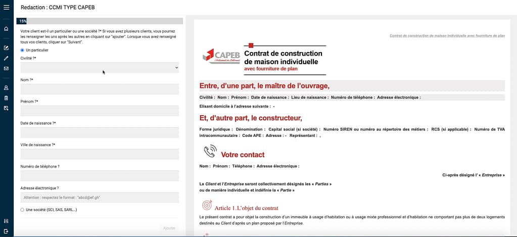 Capture d'écran de l'application