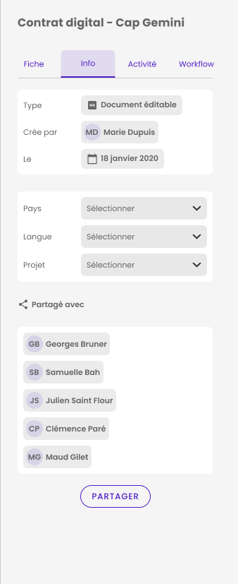 Fiche d'informations sur le contrat