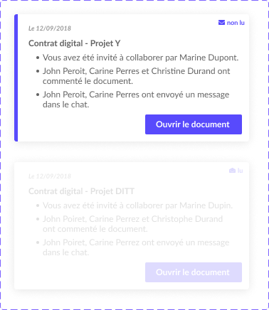Soyez notifiés de vos actions sur les projets contractuels grâce à Seraphin Contract Management