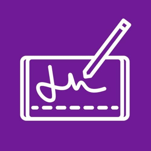 Pictogramme sur la signature électronique