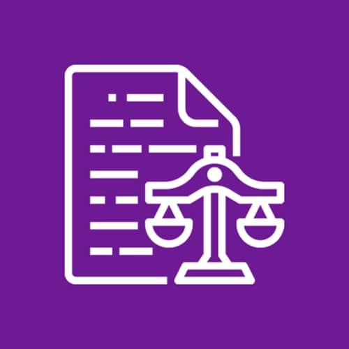 Pictogramme sur les enjeux juridiques