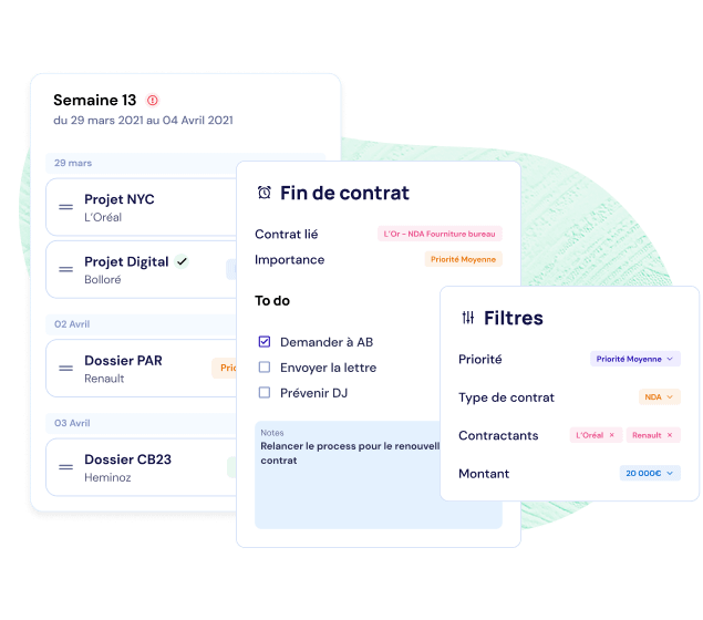 Suivi des échéances sur un logiciel de gestion de contrats