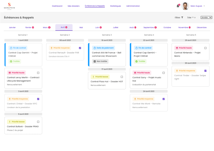 Gestion du cycle de vie des contrats