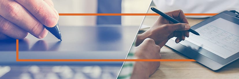 Signature sur tablette biométrique